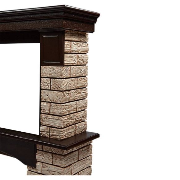 Портал Firelight Forte Wood Classic камень коричневый/шпон темный дуб