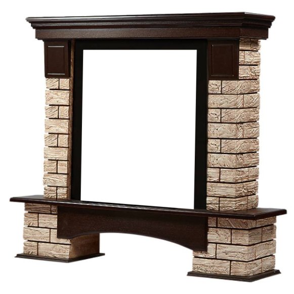 Портал Firelight Forte Wood Classic камень коричневый/шпон темный дуб