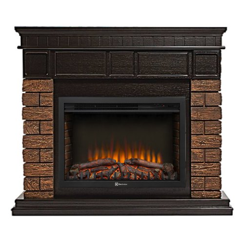 Каминокомплект Firelight Bricks Wood 30 с очагом Electrolux EFP/P-3020RLS N камень коричневый/шпон темный дуб — фото 1