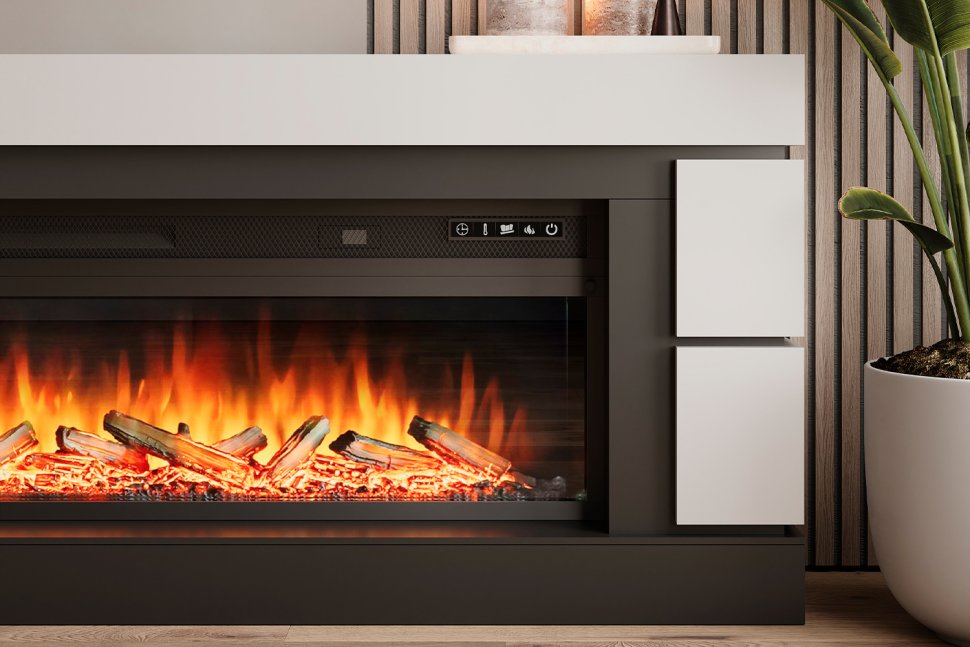 Каминокомплект Royal Flame Modern 60 (Разборный) с очагом Vision 60 LOG LED белый с черным — фото 9