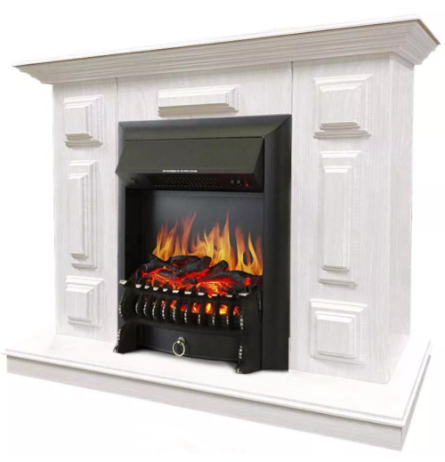 Каминокомплект Хорошие Камины Юпитер с очагом Royal Flame Fobos FX Black белое дерево — фото 2