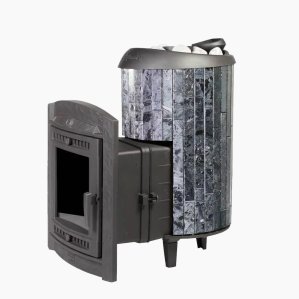 Печь банная PROMetall Атмосфера L в ламелях Пироксенит наборный рисунок