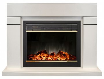 Каминокомплект RealFlame Lindelse 26 WT с очагом MoonBlaze LUX Brass