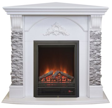 Каминокомплект RealFlame Athena Corner GR STD/EUG/25/25'5 WT с очагом Eugene