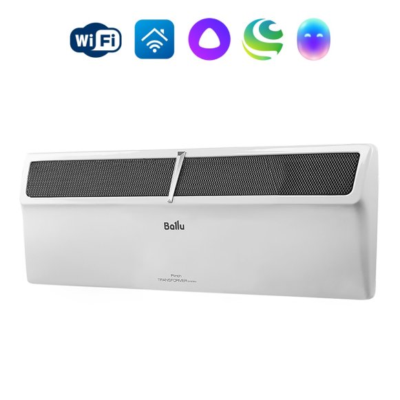 Изображение товара Электрический конвектор Ballu Plinth Transformer 1 кВт настенный и напольный белый