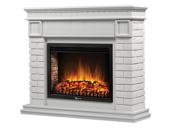 Изображение товара Каминокомплект Firelight Bricks 30 с очагом Electrolux EFP/P-3020LS камень белый/белая эмаль