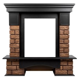 Портал Firelight Forte Wood Classic камень темный/шпон венге