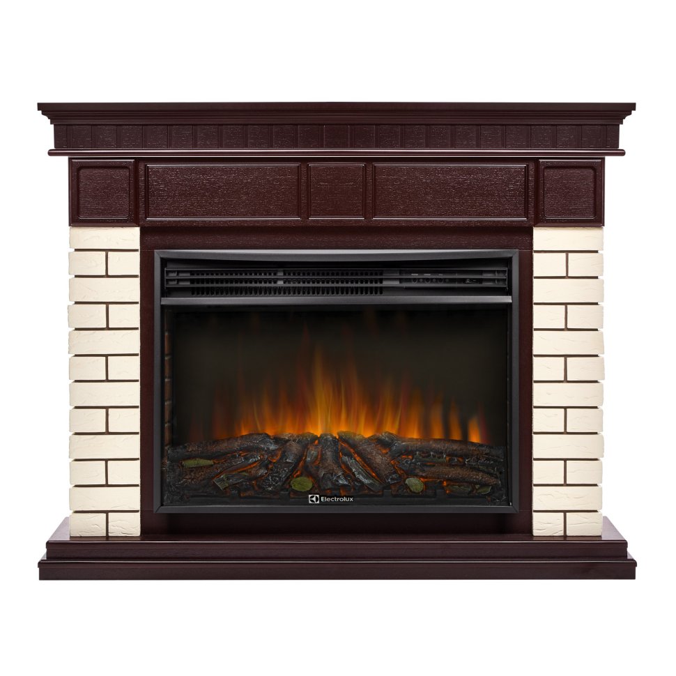 Каминокомплект Firelight Bricks 25 с очагом Electrolux EFP/P-2720RLS N камень бежевый/шпон темный дуб — фото 1
