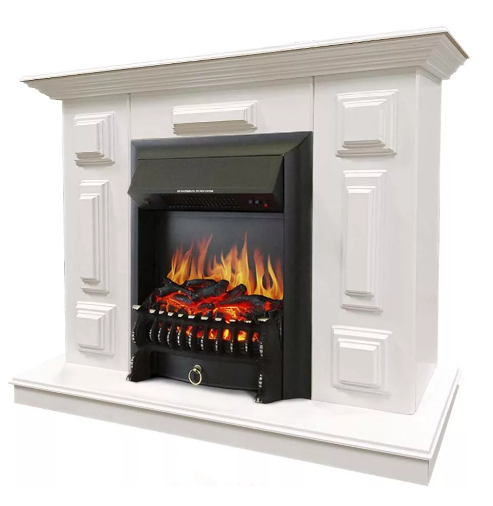 Каминокомплект Хорошие Камины Юпитер с очагом Royal Flame Fobos FX Black белый — фото 2