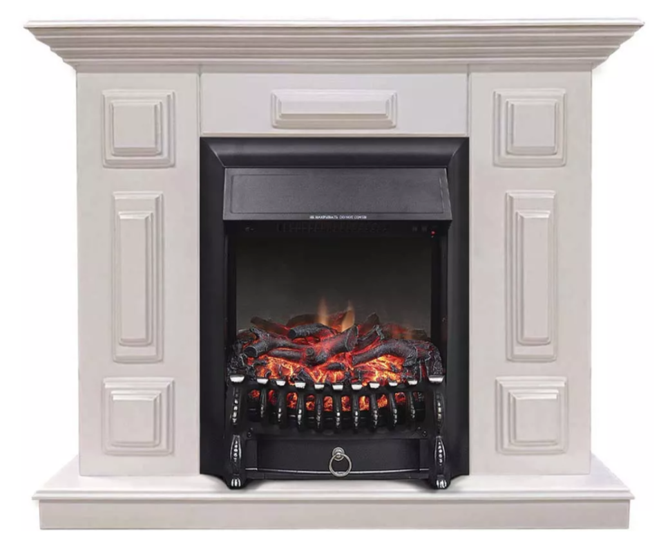 Каминокомплект Хорошие Камины Юпитер с очагом Royal Flame Fobos FX Black белый — фото 1