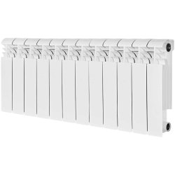Биметаллический радиатор отопления Stout Vega 350 12 секций боковое подключение белый RAL 9016