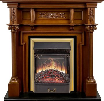 Каминокомплект Royal Flame Oxford с очагом Majestic FX M Brass орех