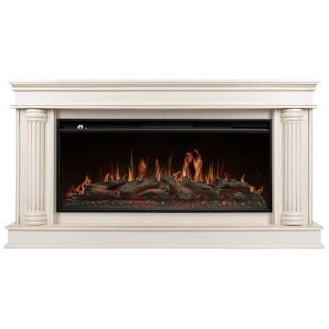 Каминокомплект Royal Thermo Aurora RTFP/P-AR40LS + портал Firelight Olympia 42/40/36 слоновая кость с патиной