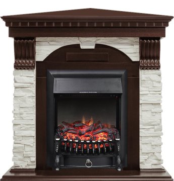 Каминокомплект Royal Flame Dublin угловой с очагом Fobos FX Brass