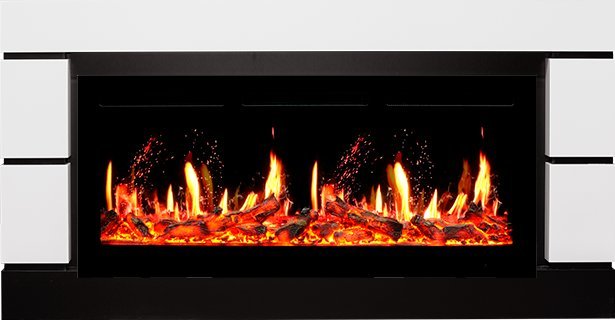 Каминокомплект Royal Flame Modern 42 с очагом 5D V-ART 40 белый с черным — фото 1