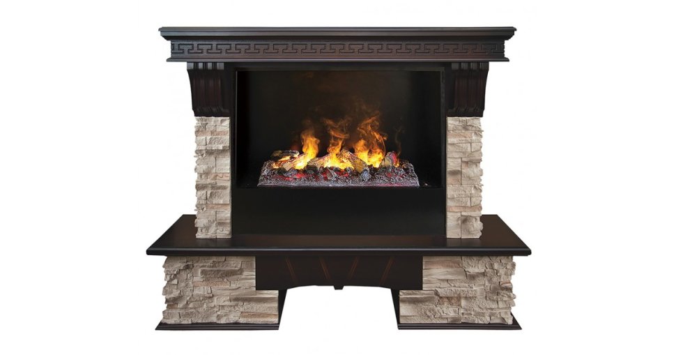 Каминокомплект RealFlame Rockland 26/HL AO с очагом 3D Cassette 630 + Black вставка Каминокомплект RealFlame Rockland 26/HL AO с очагом 3D Cassette 630 + Black вставка