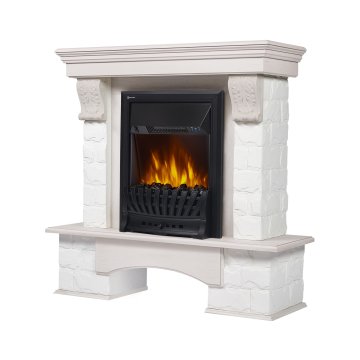 Каминокомплект Firelight Forte Wood Classic U угловой с очагом Electrolux EFP/P-1020LS камень белый/шпон беленый дуб