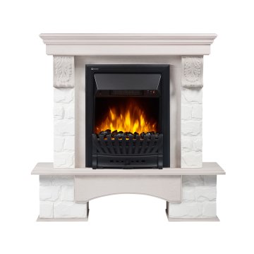Каминокомплект Firelight Forte Wood Classic U угловой с очагом Electrolux EFP/P-1020LS камень белый/шпон беленый дуб