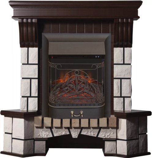 Каминокомплект Interflame Экстер М темный дуб угловой с очагом Majestic FX M Black — фото 1