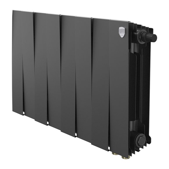 Биметаллический радиатор отопления Royal Thermo PianoForte 300 черный VR80 8 секций