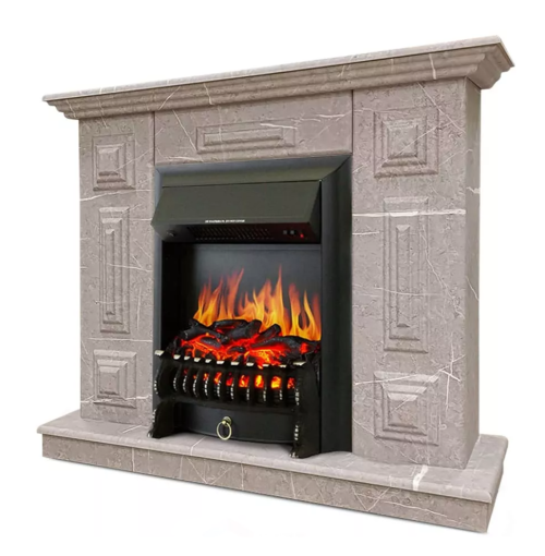Каминокомплект Хорошие Камины Юпитер с очагом Royal Flame Fobos FX Black мрамор — фото 2