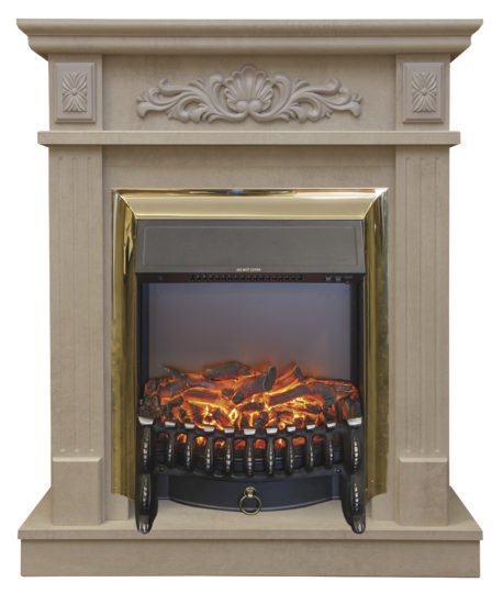 Каминокомплект RealFlame Adelaida STD/EUG WT с очагом Fobos Lux Brass S Каминокомплект RealFlame Adelaida STD/EUG WT с очагом Fobos Lux Brass S