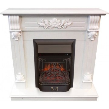 Каминокомплект RealFlame Ottawa STD/EUG WT с очагом Majestic Lux Black S