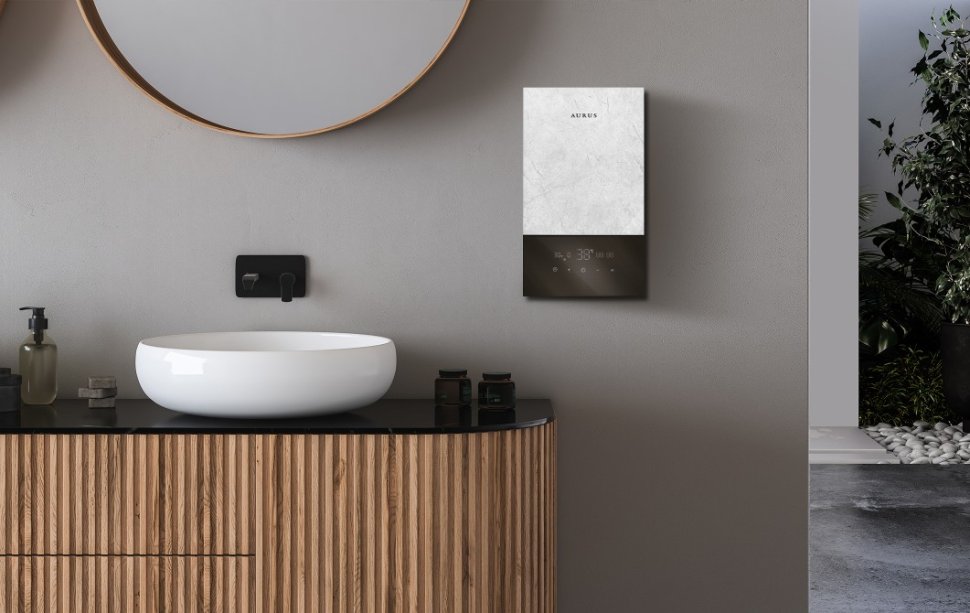 Проточный водонагреватель AURUS AWH I 8.8 IN White Marble