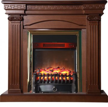 Каминокомплект Interflame Афина средний дуб с очагом Fobos FX M Brass