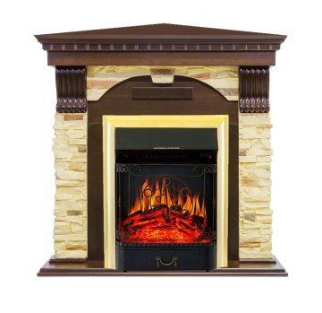 Каминокомплект Royal Flame Dublin угловой с очагом Majestic FX Brass