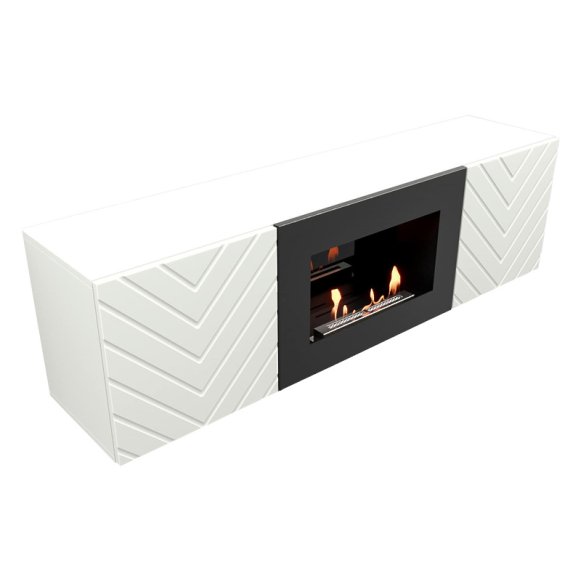 Изображение товара Тумба с биокамином Firelight BFP/P-1400V белый для стильного интерьера