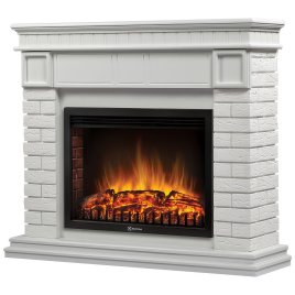 Каминокомплект Firelight Bricks 25 с очагом Electrolux EFP/P-2520LS N камень белый/белая эмаль