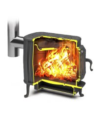 Печь-камин отопительно-варочная PROMetall VERONA-200 Gold