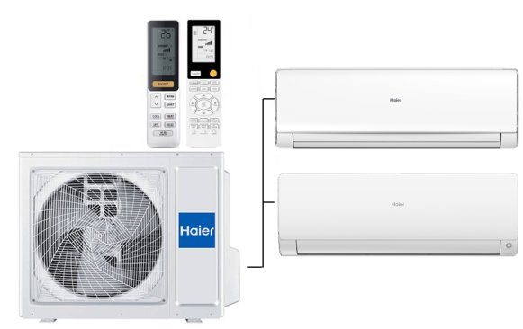Мульти сплит-система на 2 комнаты 35+70 м2 Haier Lightera AS12NS6ERA-W+Flexis SM AS70S2SF2FA-W/3U70S2SR5FA c Wi-Fi модулем ESP32