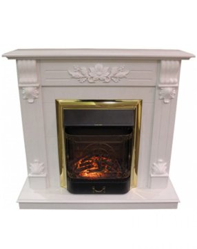 Каминокомплект RealFlame Ottawa STD/EUG WT с очагом Majestic Lux Brass S