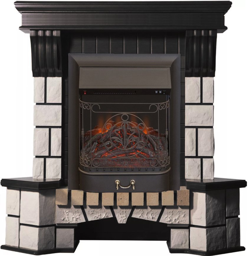 Каминокомплект Interflame Экстер М венге угловой с очагом Majestic FX M Black — фото 1