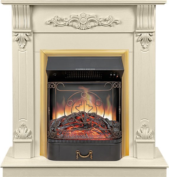 Каминокомплект Royal Flame Palermo SFT (Разборный) c очагом Majestic FX M Brass слоновая кость — фото 1
