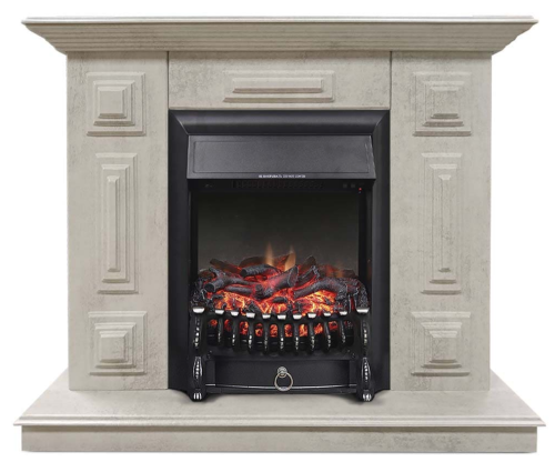 Каминокомплект Хорошие Камины Юпитер с очагом Royal Flame Fobos FX Black цемент — фото 1