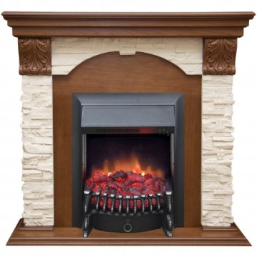 Каминокомплект RealFlame Dublin LUX  STD/EUG AO с очагом Fobos s Lux Black/Brass