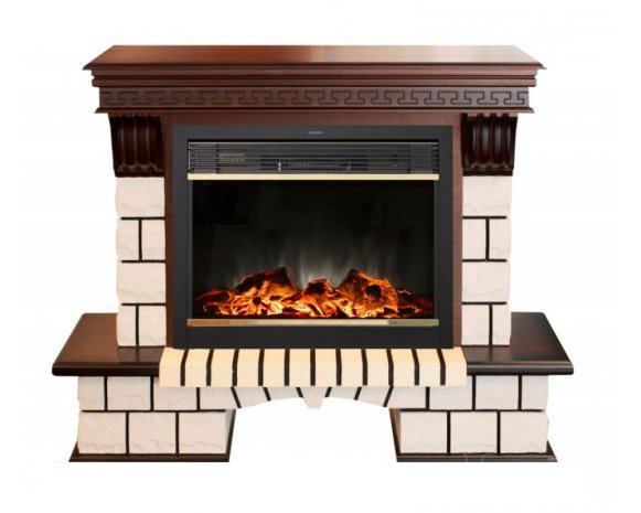 Изображение товара Электрокамин комплект RealFlame Stone new 26/HL с очагом MoonBlaze LUX Black/Brass