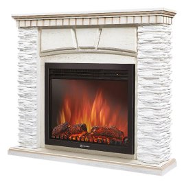 Каминокомплект Firelight Porto 30 с очагом Electrolux EFP/P-3020LS камень белый/шпон беленый дуб