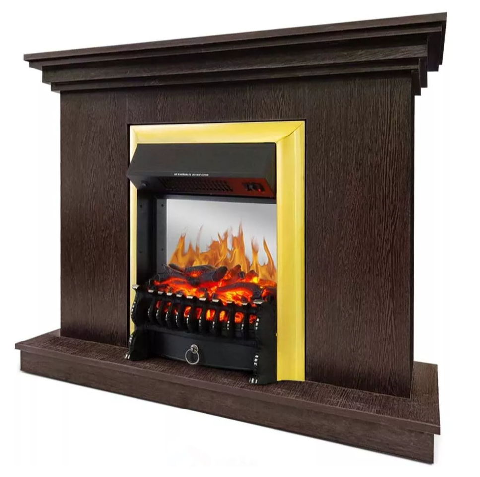 Каминокомплект Хорошие Камины Марс с очагом Royal Flame Fobos FX M Brass венге — фото 2