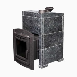 Печь банная PROMetall Атмосфера XL в облицовке Пироксенит+Корзина