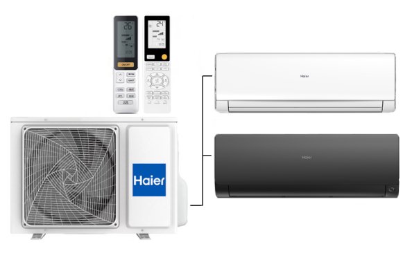 Мульти сплит-система на 2 комнаты 35+50 м2 Haier Lightera AS12NS6ERA-W+Flexis SM AS50S2SF2FA-B/2U50S2SM1FA-3 c Wi-Fi модулем ESP32