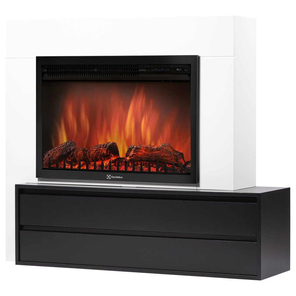 Каминокомплект Firelight Combi 30 с очагом EFP/P-3020LS белый/черный — фото 2