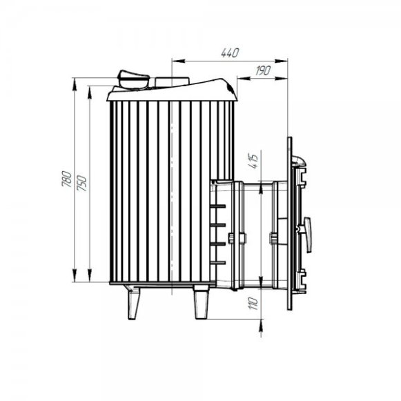 Печь банная PROMetall Атмосфера L в ламелях Змеевик наборный рисунок