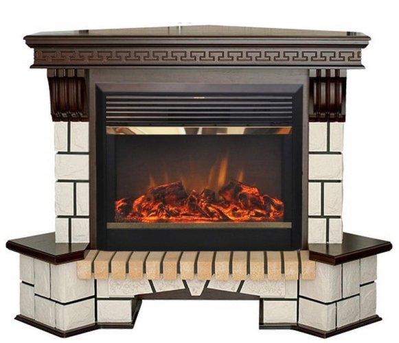Изображение товара Каминокомплект RealFlame Stone Corner new 26 с очагом MoonBlaze LUX Black/Brass