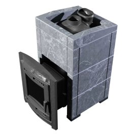 Печь банная PROMetall Атмосфера XL в облицовке Талькохлорит+Корзина