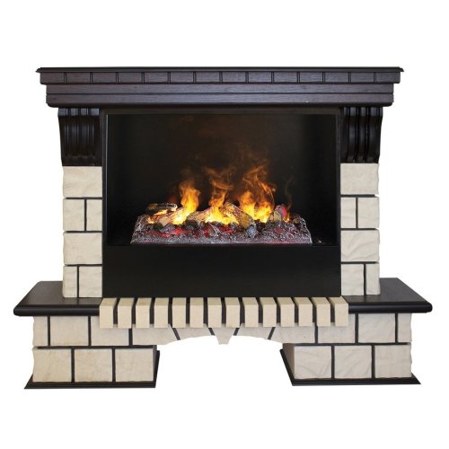 Каминокомплект RealFlame Stone new 26/HL AO (DN) с очагом 3D Cassette 630 + Black вставка