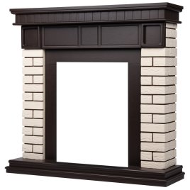 Портал Firelight Bricks Classic камень бежевый/шпон темный дуб